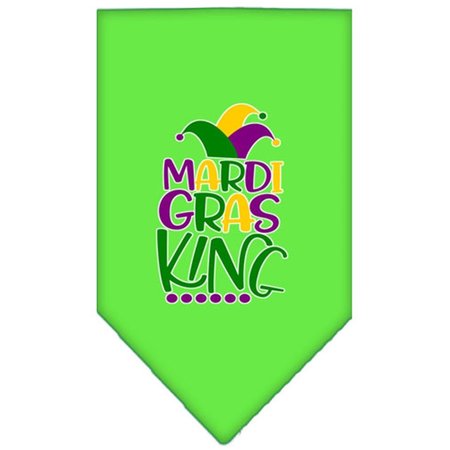 MIRAGE PET PRODUCTS Mardi Gras King Screen Print Mardi Gras BandanaLime Green Large 66-449 LGLG